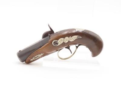 ENGRAVED/SILVER Mounted SLOTTER & CO. Antique DERRINGER Percussion PistolPeriod Copy of Henry Deringer’s Pistol J.P. LOWER - Image 15 of 18