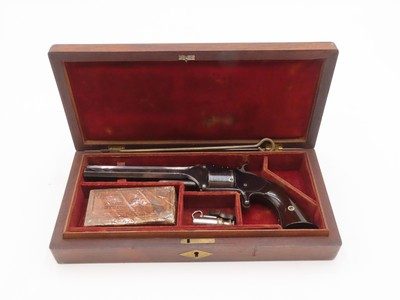 EXCEPTIONAL & CASED Antique SMITH & WESSON No. 2 “Old Army” DEAD MAN’S HAND Made After the CIVIL WAR Era circa the late 1860s - Image 3 of 23