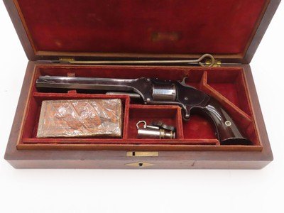 EXCEPTIONAL & CASED Antique SMITH & WESSON No. 2 “Old Army” DEAD MAN’S HAND Made After the CIVIL WAR Era circa the late 1860s - Image 4 of 23
