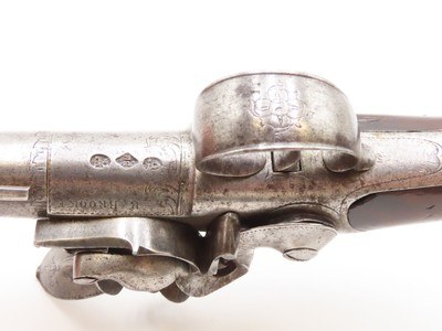 SILVER MOUNTED B. Brooke Antique QUEEN ANNE Flintlock Pistol GROTESQUE Mask BRITISH PROOFED with RIFLED SCREW OFF BARREL - Image 13 of 18