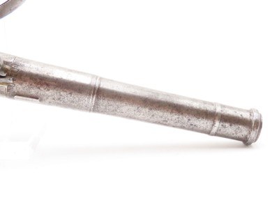 SILVER MOUNTED B. Brooke Antique QUEEN ANNE Flintlock Pistol GROTESQUE Mask BRITISH PROOFED with RIFLED SCREW OFF BARREL - Image 5 of 18