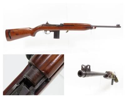 WORLD WAR II Era U.S. UNDERWOOD M1 Carbine .30 SUPPORT TROOP Rifle WWII C&R CROSSED CANNONS Cartouche w/CANVAS WEB SLING