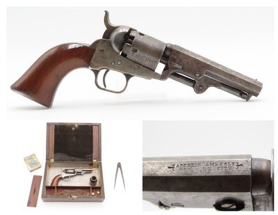 Pre-CIVIL WAR Antique COLT M1849 Percussion POCKET Revolver w/WRITING DESK
With INK WELL, DICE, CARDS, and other ACCESSORIES
