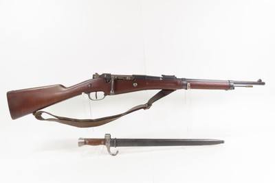 Antique St. ETIENNE Mannlicher-Berthier M1892 8mm LEBEL Carbine w/BAYONET
Pre-WORLD WAR I French MILITARY w/SCABBARD & SLING