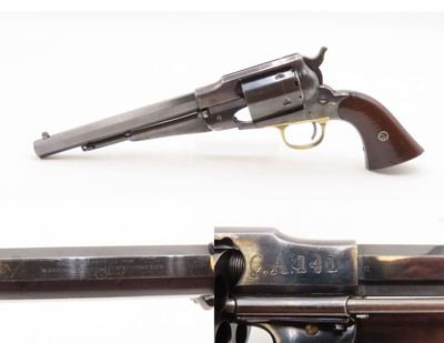 Rare GREAT CHICAGO FIRE CITIZENS ASSOCIATION Antique Remington Martial .46REMINGTON IMPROVED .46 RF New Model Army Revolver