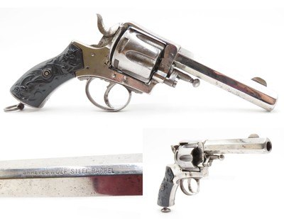 Antique “SHREVE & WOLF” Liege Proofed Self-Defense DOUBLE ACTION Revolver
Circa 1880s Belgian Made Revolver w/Lanyard Ring