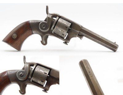 Rare CIVIL WAR Era First Issue ALLEN & WHEELOCK .22 RF SIDEHAMMER Revolver
With Nice 5-Panel Cylinder Scene & Walnut Grips!