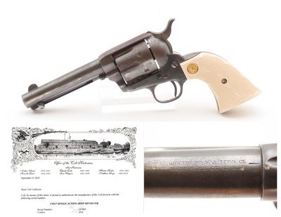 LETTERED Antique PEACEMAKER Black Powder Frame SINGLE ACTION ARMY Revolver
KANSAS CITY Shipped “COLT .45” Manufactured in 1892
