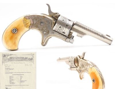 LETTERED & ENGRAVED Antique COLT “OPEN TOP” .22 RF SA POCKET Revolver
Cincinnati, Ohio KITTREDGE & CO. SHIPPED Revolver