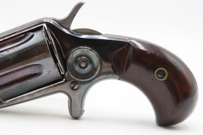 1875 mfr. PARIS RETAILER Antique COLT NEW LINE .38 CF Self Defense Revolver Very Nice FRENCH Faure le Page address on Top Strap - Image 15 of 17