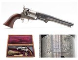 CASED & FACTORY ENGRAVED Pre-Civil War Antique COLT M1851 Percussion NAVY
With Rare “Donut” Engraving Done 1851-1852