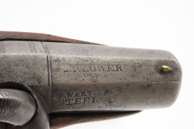 ENGRAVED/SILVER Mounted SLOTTER & CO. Antique DERRINGER Percussion PistolPeriod Copy of Henry Deringer’s Pistol J.P. LOWER - Image 12 of 17