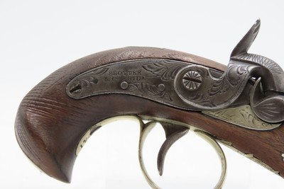 ENGRAVED/SILVER Mounted SLOTTER & CO. Antique DERRINGER Percussion PistolPeriod Copy of Henry Deringer’s Pistol J.P. LOWER - Image 5 of 17