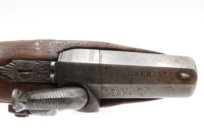 ENGRAVED/SILVER Mounted SLOTTER & CO. Antique DERRINGER Percussion PistolPeriod Copy of Henry Deringer’s Pistol J.P. LOWER - Image 10 of 17