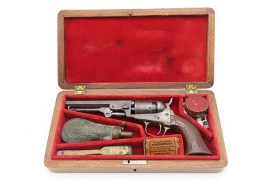 Handy CASED Pre-CIVIL WAR Antique COLT M1849 .31 Percussion POCKET Revolver 1860 Mfg. WILD WEST Six-Shooter w/ACCESSORIES - Image 2 of 20