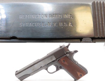 1944 mfr. World War II U.S. PROPERTY REMINGTON-RAND M1911A1 ARMY Pistol C&R UNITED STATES ARMY Model Chambered in .45 ACP