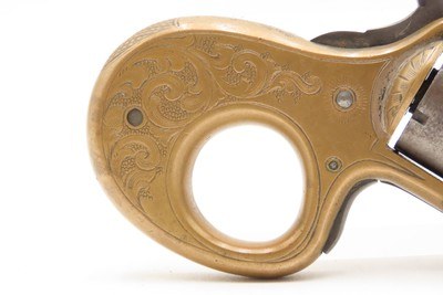 Scarce ENGRAVED Antique JAMES REID “My Friend” .22 Revolver KNUCKLE DUSTERPost-Civil War BRASS KNUCKLE - PISTOL Combination - Image 4 of 13