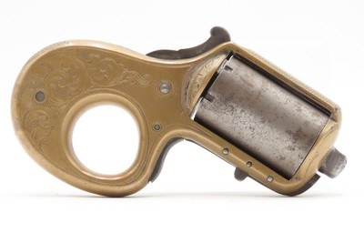 Scarce ENGRAVED Antique JAMES REID “My Friend” .22 Revolver KNUCKLE DUSTERPost-Civil War BRASS KNUCKLE - PISTOL Combination - Image 2 of 13