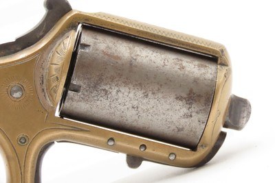 Scarce ENGRAVED Antique JAMES REID “My Friend” .22 Revolver KNUCKLE DUSTERPost-Civil War BRASS KNUCKLE - PISTOL Combination - Image 3 of 13