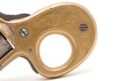 Scarce ENGRAVED Antique JAMES REID “My Friend” .22 Revolver KNUCKLE DUSTERPost-Civil War BRASS KNUCKLE - PISTOL Combination - Image 11 of 13