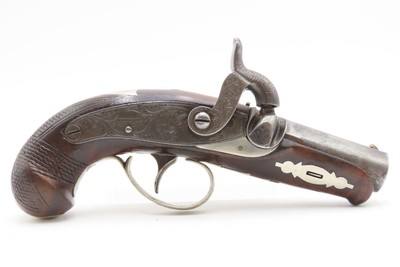 SILVER MOUNTED Antique C. CURRY Retailer HENRY DERINGER Percussion PistolFactory Engraved SAN FRANCISCO SHIPPED Pistol - Image 2 of 14