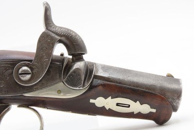 SILVER MOUNTED Antique C. CURRY Retailer HENRY DERINGER Percussion PistolFactory Engraved SAN FRANCISCO SHIPPED Pistol - Image 3 of 14