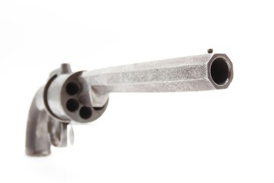 ENGRAVED Antique RICHARDS BAR HAMMER Transitional PERCUSSION DA RevolverMid 1800s DOUBLE ACTION .44 Caliber Firearm - Image 17 of 18