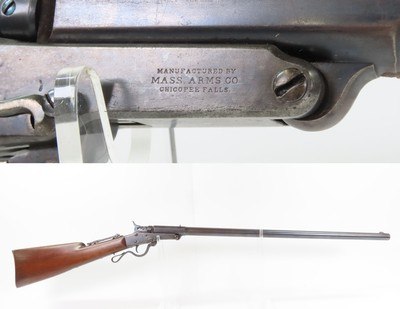Antique MASSACHUSETTS ARMS Co. Single Shot MAYNARD M1873 CENTERFIRE RifleHooded Post Front Sight and LADDER TANG PEEP SIGHT