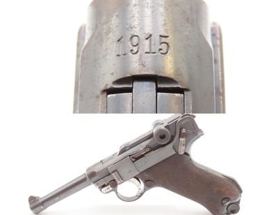 1915 Date WORLD WAR I DWM Imperial German LUGER P.08 9x19mm Para PISTOL C&R “GREAT WAR” Dated Military Sidearm