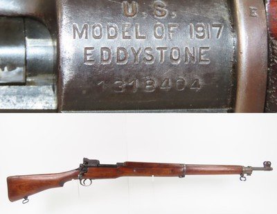 WORLD WAR I Era U.S. EDDYSTONE M1917 .30-06 Bolt Action C&R MILITARY Rifle1918 FLAMING BOMB Marked .30.06 Caliber WWI Rifle