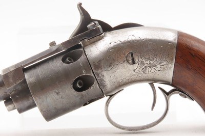 ENGRAVED Antique SPRINGFIELD ARMS Percussion WARNER PATENT Pocket RevolverLate 1850s CIVIL WAR Era Self Defense Weapon - Image 14 of 17