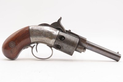 ENGRAVED Antique SPRINGFIELD ARMS Percussion WARNER PATENT Pocket RevolverLate 1850s CIVIL WAR Era Self Defense Weapon - Image 2 of 17