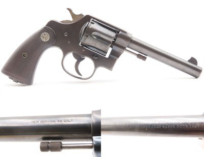1918 mfr. COLT “NEW SERVICE” .45 LC Double Action SIX-SHOT Revolver C&R WORLD WAR I Era Large Frame .45 LONG COLT Revolver