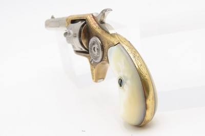 1876 FACTORY ENGRAVED Antique COLT “NEW LINE” .22 RF Revolver w/PEARL GRIPS - Image 6 of 16