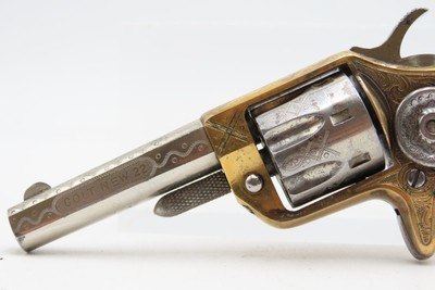 1876 FACTORY ENGRAVED Antique COLT “NEW LINE” .22 RF Revolver w/PEARL GRIPS - Image 5 of 16
