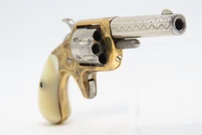 1876 FACTORY ENGRAVED Antique COLT “NEW LINE” .22 RF Revolver w/PEARL GRIPS - Image 14 of 16