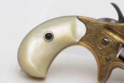 1876 FACTORY ENGRAVED Antique COLT “NEW LINE” .22 RF Revolver w/PEARL GRIPS - Image 9 of 16