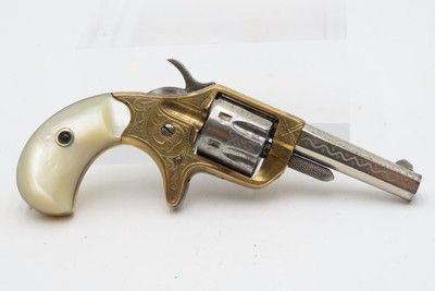 1876 FACTORY ENGRAVED Antique COLT “NEW LINE” .22 RF Revolver w/PEARL GRIPS - Image 10 of 16