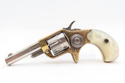 1876 FACTORY ENGRAVED Antique COLT “NEW LINE” .22 RF Revolver w/PEARL GRIPS - Image 4 of 16