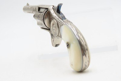 ENGRAVED Antique COLT “NEW LINE” .30 RF Pocket Revolver PEARL GRIPSWILD WEST/FRONTIER Hideout ETCHED PANEL Revolver - Image 10 of 15