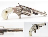 ENGRAVED Antique COLT “NEW LINE” .30 RF Pocket Revolver PEARL GRIPSWILD WEST/FRONTIER Hideout ETCHED PANEL Revolver