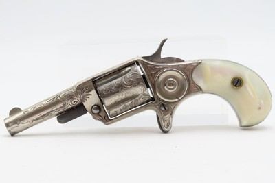 ENGRAVED Antique COLT “NEW LINE” .30 RF Pocket Revolver PEARL GRIPSWILD WEST/FRONTIER Hideout ETCHED PANEL Revolver - Image 6 of 15