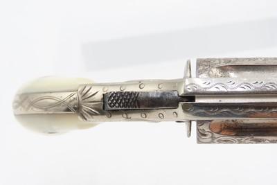 ENGRAVED Antique COLT “NEW LINE” .30 RF Pocket Revolver PEARL GRIPSWILD WEST/FRONTIER Hideout ETCHED PANEL Revolver - Image 4 of 15