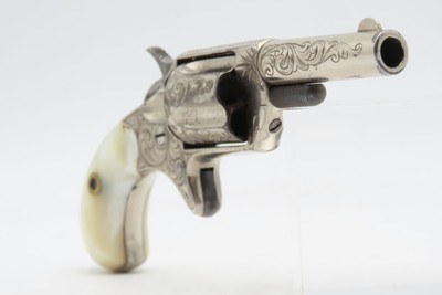 ENGRAVED Antique COLT “NEW LINE” .30 RF Pocket Revolver PEARL GRIPSWILD WEST/FRONTIER Hideout ETCHED PANEL Revolver - Image 8 of 15