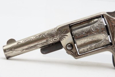 ENGRAVED Antique COLT “NEW LINE” .30 RF Pocket Revolver PEARL GRIPSWILD WEST/FRONTIER Hideout ETCHED PANEL Revolver - Image 14 of 15