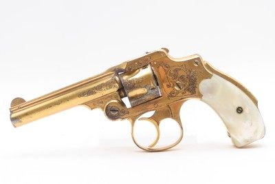 GOLD PLATED & Engraved SMITH & WESSON .32 Safety Hammerless DA Revolver C&R PEARL GRIPS “New Departure” 6-Shot LEMMON SQUEEZER - Image 10 of 18