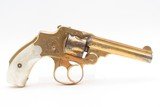 GOLD PLATED & Engraved SMITH & WESSON .32 Safety Hammerless DA Revolver C&R PEARL GRIPS “New Departure” 6-Shot LEMMON SQUEEZER