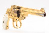 GOLD PLATED & Engraved SMITH & WESSON .32 Safety Hammerless DA Revolver C&R PEARL GRIPS “New Departure” 6-Shot LEMMON SQUEEZER - 11 of 18