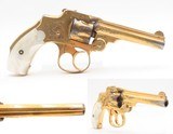 GOLD PLATED & Engraved SMITH & WESSON .32 Safety Hammerless DA Revolver C&R PEARL GRIPS “New Departure” 6-Shot LEMMON SQUEEZER - 10 of 18