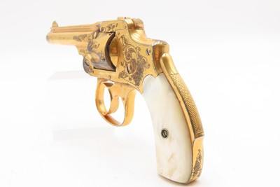 GOLD PLATED & Engraved SMITH & WESSON .32 Safety Hammerless DA Revolver C&R PEARL GRIPS “New Departure” 6-Shot LEMMON SQUEEZER - Image 14 of 18